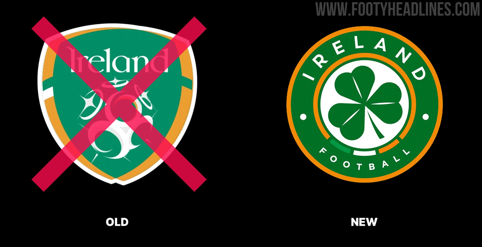 AllNew Ireland Logo Released Footy Headlines